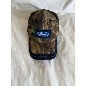 Ford Camo Baseball Hat Paramount Outdoors Blue Logo Adjustable Strapback Cap